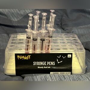 Halloween themed toy blood syringe pens! LOT of 6!